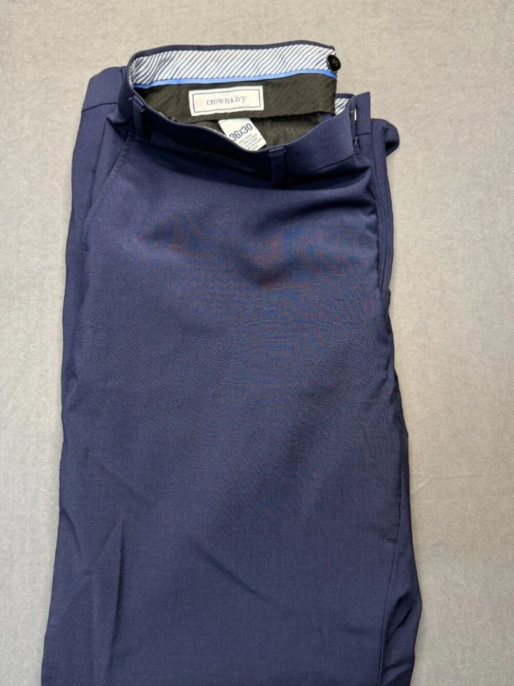 Crown and Ivy Blue Dress Pants Men's 36 x 30 - Picture 2 of 3